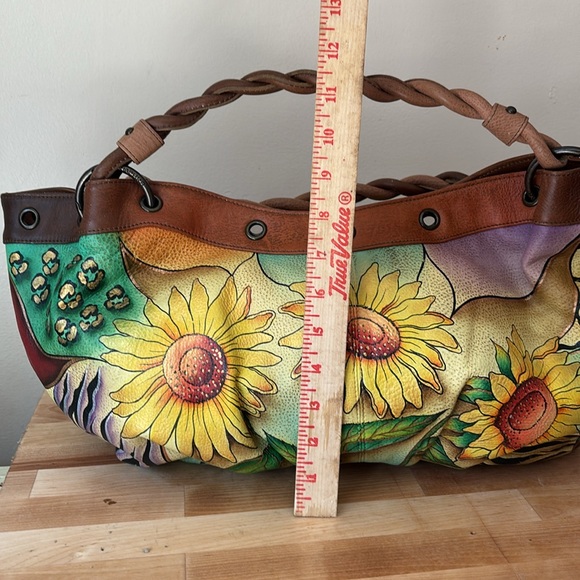 Anuschka Leather Bag with Purple and Brown Details - Picture 13 of 14